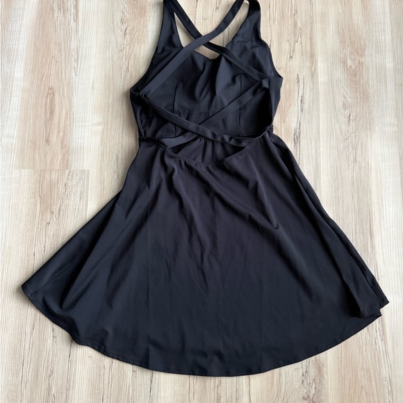HALARA Dresses & Skirts - Halara Black Cross open Back Athletic Dress Fit & Flare Activewear XL